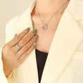 Twisted Geometric Oval Pendant Necklace Chain Link Earrings view 11