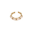 Gold Open Rings Cat Eye Bead Wave Bamboo and Crystal Cross view 5