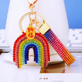 Jeweled Rainbow Mushroom and Strawberry Keychain Motif Options view 1