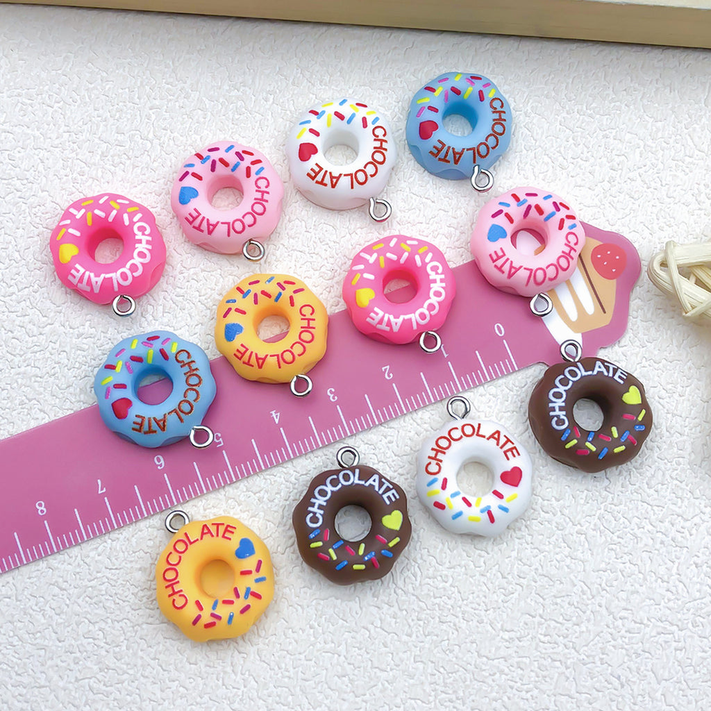 Resin Donut charm pendants for DIY handmade earrings necklaces bracelets and keychains