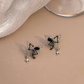 Black Butterfly Star and Cross Asymmetrical Stud Earrings view 6