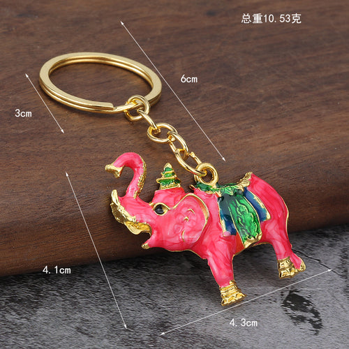 3D Elephant Zinc Alloy Car Keychain Gift Pendant