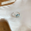 Silver Open Rings Blue Enamel Starfish Shell Pearl Styles view 4