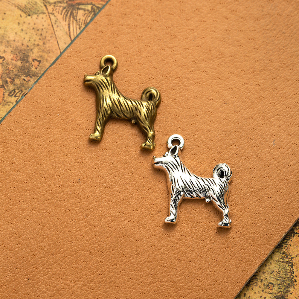 26x21mm Vintage Alloy Dog Charm Pendant
