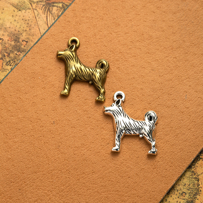 26x21mm Vintage Alloy Dog Charm Pendant