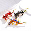 Aqua Gold Tone Gecko Crystal Four Designs Metal Brooch Pin view 4