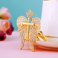 Crystal Dollar Sign Keychain with Gold Tone Ring and Lobster Clasp view 3