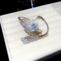 Silver Gold Crystal Feather Open Cuff Bangle Bracelets view 6
