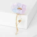 Long Stem Shell Flower Brooch for Jackets Scarves and Lapels view 3