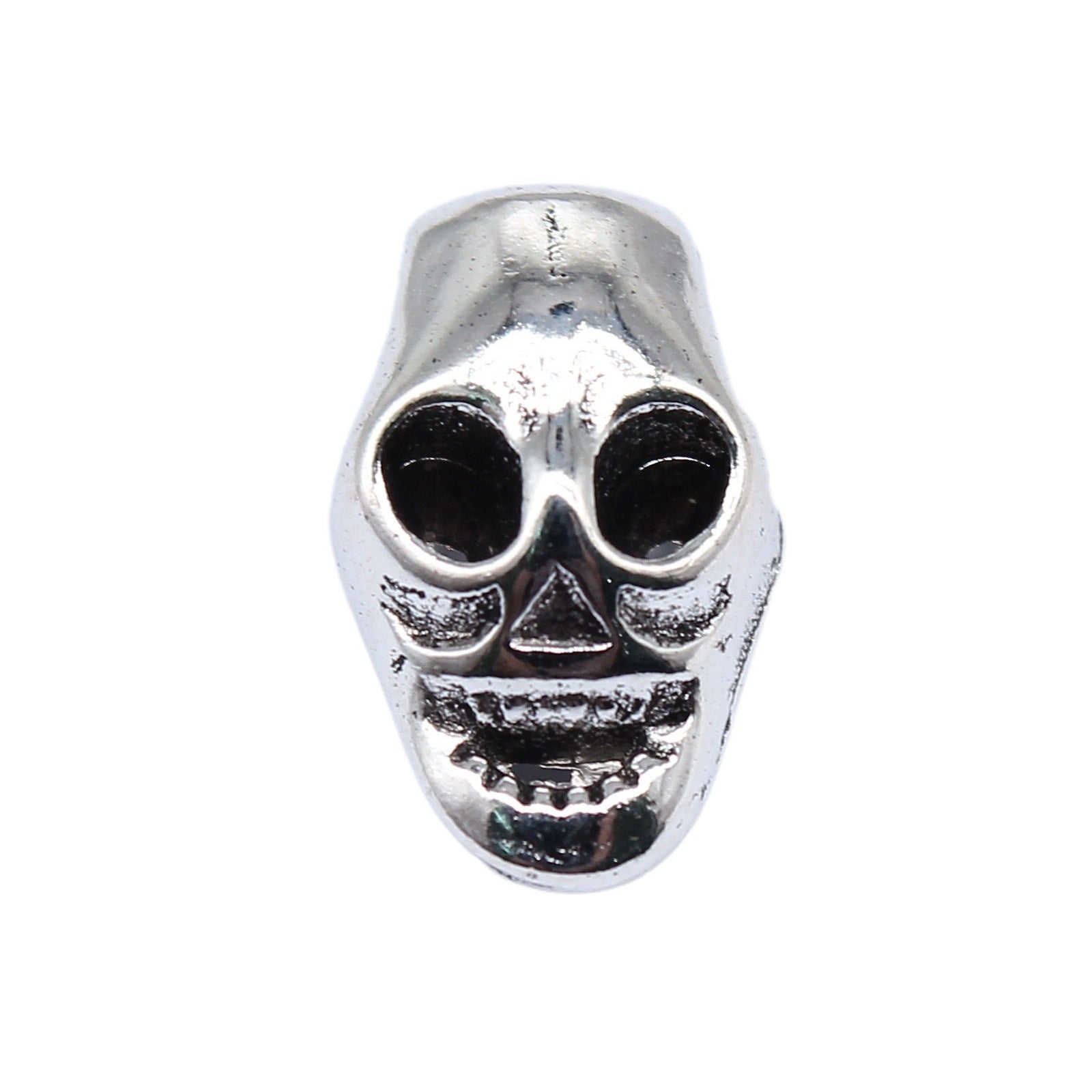 15x9mm 1.8g Antique Silver Zinc Alloy Skull Large Hole Spacer Beads for DIY Bracelet Jewelry Making