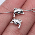 10x8mm 0.6g Antique Silver Zinc Alloy Dolphin Loose Metal Beads for Ocean Theme DIY Jewelry Making