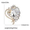 Heart Crystal Leaf Brooch with Faceted Stones for Jackets and Scarves view 7