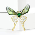 Gold Green Acrylic Glitter Butterfly Crystal Brooch view 2