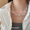 Clear Acrylic Heart Bead Necklace Transparent Choker view 3