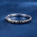Engraved Scrollwork Slim Band Ring In Gold And Silver Tones view 3