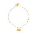 Double Starfish And Pearl Accent Pendant Necklace Set view 5