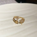 Gold Crystal Starburst Open Ring and Star Charm Ring view 6