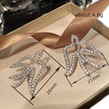 Swallow Bird Pavé Crystal Stud Earrings in Silver Tone view 4