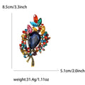 Crystal Leaf Spray Brooch with Faceted Stones for Jackets and Scarves view 6