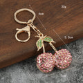 Rhinestone Cherry Keychains in Red and Pink Stone Colors view 2