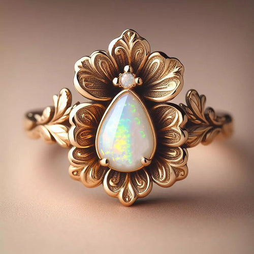 Image 5 showing iridescent teardrop floral ring