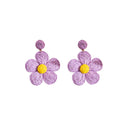 Seven Color Woven Five Petal Flower Statement Earrings view 8