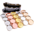 Four Round Pad Barrette Blanks in Seven Metal Finishes view 1
