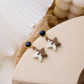 Two Tone Split Heart Star Enamel Drop Stud Earrings view 7