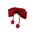 Black Oversized Satin Bow Hair Claw With Bud Shaped Ties view 5