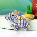 Jeweled Double Zebra Keychains in Five Colors with Braided Loops view 6
