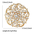 Openwork Nest Brooch in Metal with Interlaced Metal Branches and Colored Crystals view 9