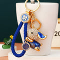 Jeweled Flying Rabbit Fortune Keychains in Four Pictured Colors view 4