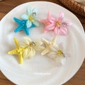 Starfish Fabric Flower Duckbill Hair Clips Four Colors view 4