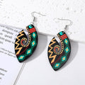 Silver Tone Colorful Paisley Acrylic Long Hook Earrings view 7