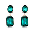 Aqua Black Square Geometric Crystal Five Designs Metal Dangle Earrings view 1