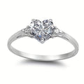 Heart-Shaped Solitaire Slim Ring In Ten Stone Colors view 6
