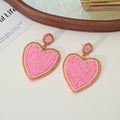 Beaded Heart Earrings Seven Styles Pearl Sequin And Rhinestone Trim view 4