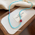 Pearl Long Tassel or Blue Pink Seed Bead Necklace Styles view 4