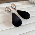 Silver Tone Velvet Teardrop Earrings in Five Colors view 10