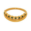 Gold Stainless Steel Green Zircon Dual Band Ring Sizes 6 To 8 view 5