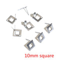 Stainless Steel Earring Posts with Loops in Assorted Shapes view 9