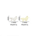 White Enamel Unicorn Charms with Colorful Mane and Tail view 5