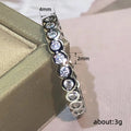 Silver Tone Round Bezel Set CZ Eternity Band Ring Sizes 6-10 view 5