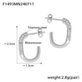 C-Shape Rhinestone Stud Hoops Gold And Steel Tones view 7
