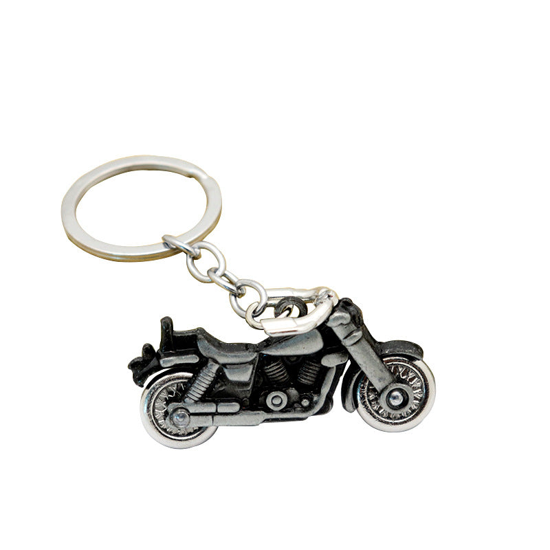 Moving Motorcycle Wheel Alloy Keychain Pendant Accessory