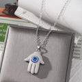 Resin Hamsa Hand Evil Eye Pendant Necklaces Ten Colors view 12