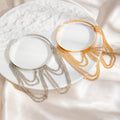 Gold and Silver Draped Multichain Upper Arm Cuff Jewelry view 2