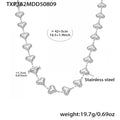 Polished Puffy Heart Link Necklace And Bracelet Gold Or Steel view 9