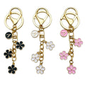 Gold-Tone Initial Letter Keychain With Three Flower Charms view 5