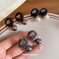 Flocked Heart And Pearl Drop Stud Earrings Matching Jewelry Pair view 3